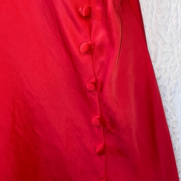 Zara Button Detail Slit Midi Satin Slip Dress - Picture 5 of 8